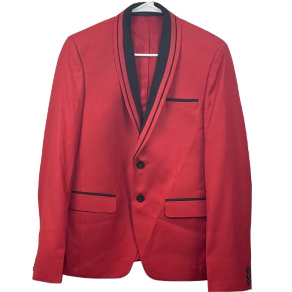Men’s Red Suit Jacket + Matching Vest – Wedding / Prom / Formal - Picture 7 of 11